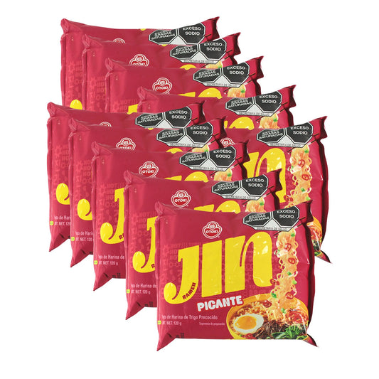 10 Bolsas de Otoki Jin Ramen Picante 120g Version BTS Sopa Instantanea Coreana