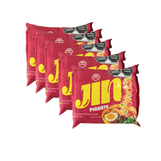 5 Bolsas de Otoki Jin Ramen Picante 120g Version BTS Sopa Instantanea Coreana