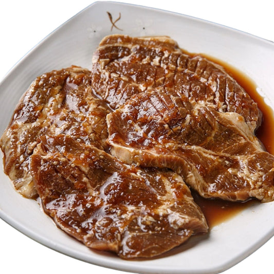 비조리 돼지 목살 갈비  / Galbi (carne de Cerdo marinada y asada al estilo coreano)
