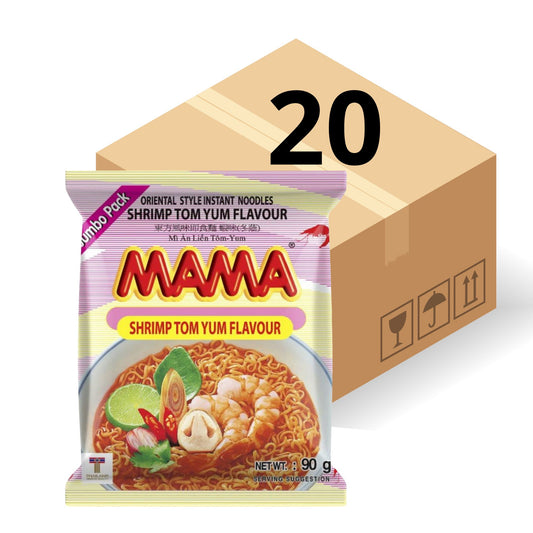 1 Caja de 20 Bolsas Ramen Instantáneo Thai Mama Ramen Tom Yum Camaron Picante