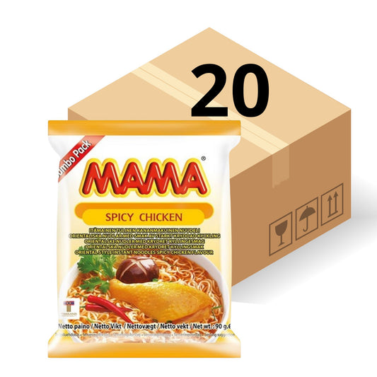 1  Caja de 20 Bolsas Ramen Instantáneo Thai Mama Ramen Pollo Picante