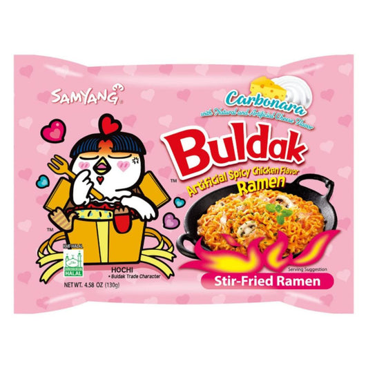 삼양 불닭 까르보나라 / Sopa Instantánea Ramen Coreano Buldak Carbonara Picante 1 Bolsa