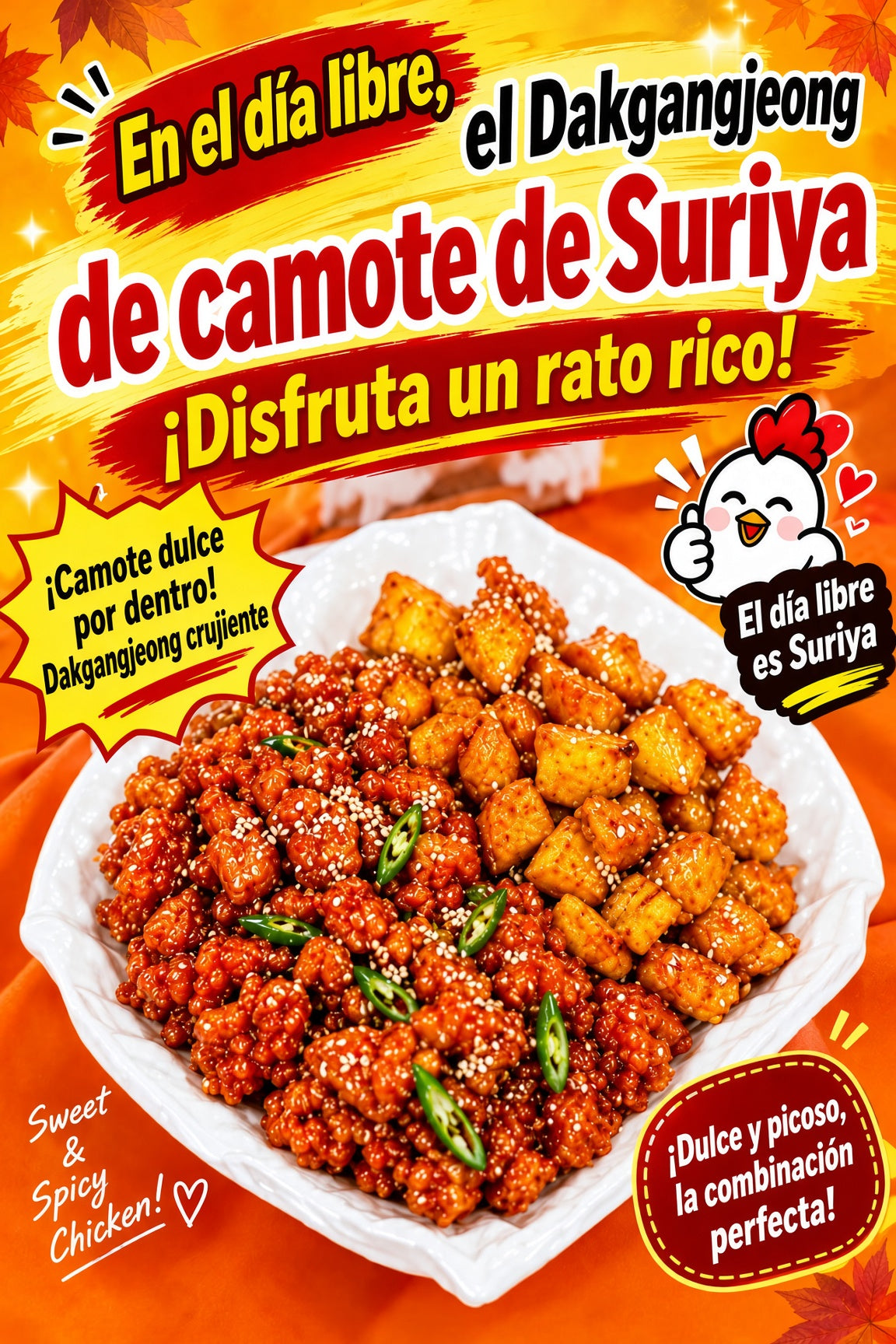 Dakgangjeong de Camote Suriya – Pollo Dulce y Picoso