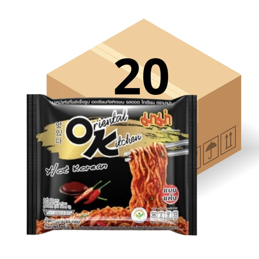 1  Caja de 20 Bolsas Ramen Instantáneo Thai Mama OK Ramen Hot Korean Picante